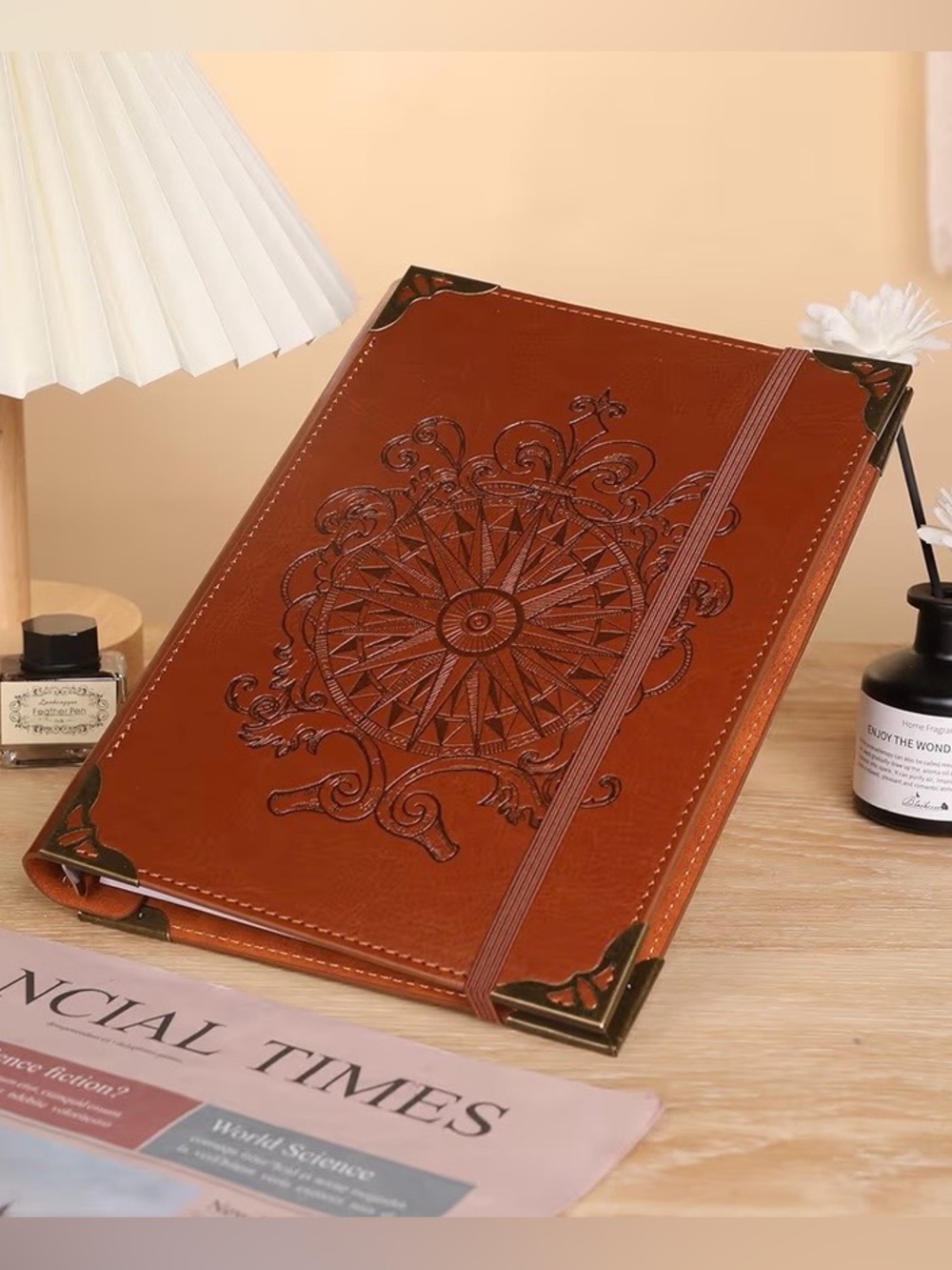 TIEFOSSI 6 Ring Journal/Notebook for Women & Men, PU Leather Hardcover